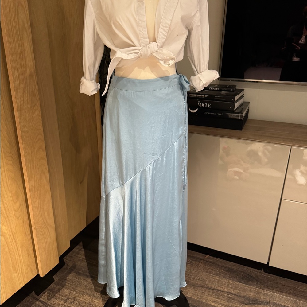 Free People Light Blue Wrap Skirt